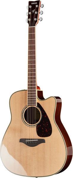 Yamaha FGX830C Guitare folk électro-acoustique Natural – dreadnought pan coupé, table épicéa massif