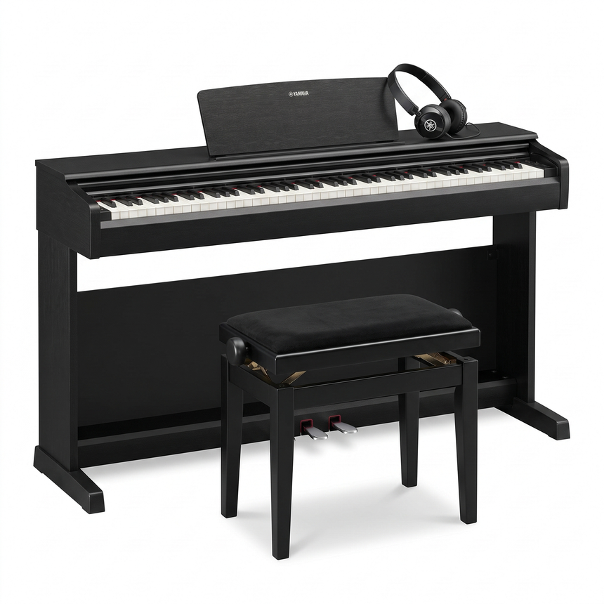 Yamaha YDP-146 Arius Schwarz Matt Bundle mit Bank und Kopfhörer – bundle-hero