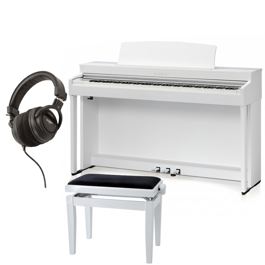 Kawai CN 301 Weiß Matt Bundle mit Bank und Kopfhörer - Musik-Ebert Gmbh