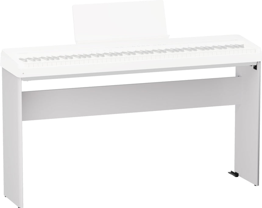 Roland KSF-40 WH Ständer, weiß – Schrägansicht mit separat erhältlichem FP-40
