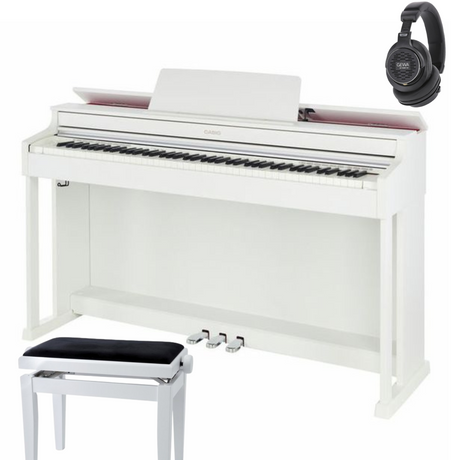 Casio AP-470 Weiß Bundle mit Bank und Kopfhörer - Musik-Ebert Gmbh