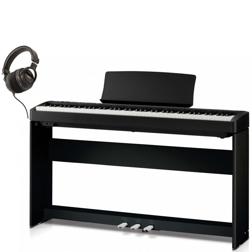 Kawai ES 120 Schwarz Bundle mit Ständer, Pedalen und Kopfhörer - Musik-Ebert Gmbh