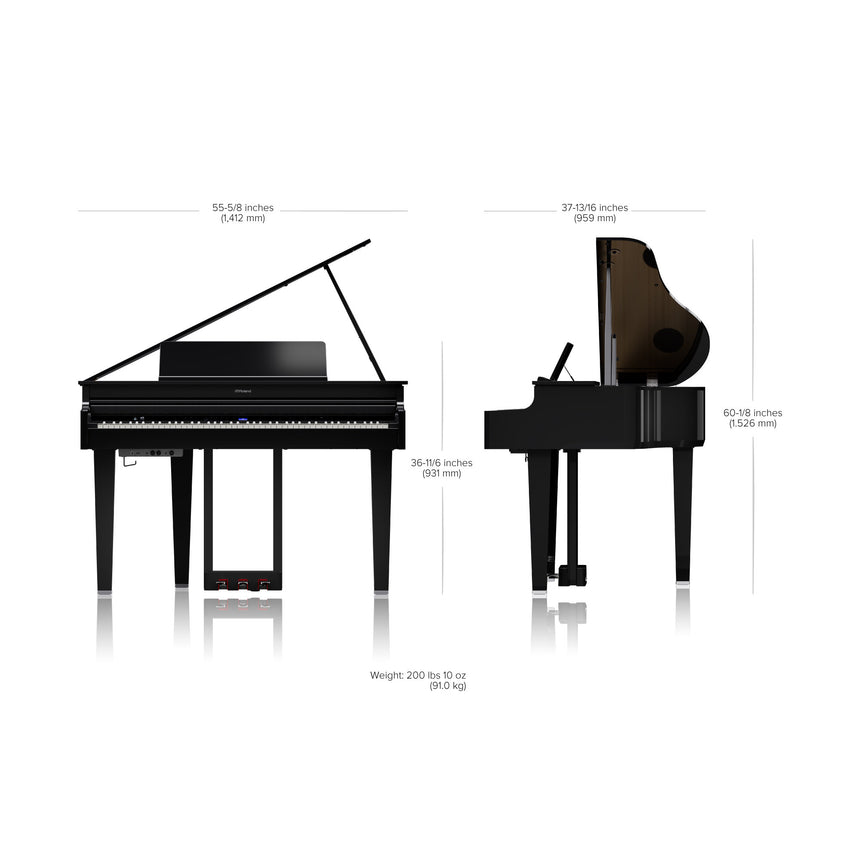 Roland GP-6 Digital Piano Schwarz Hochglanz - Musik-Ebert Gmbh