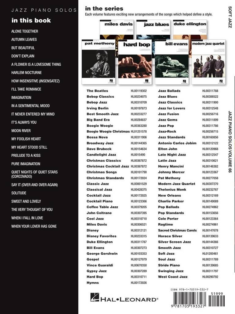 Soft Jazz for piano (Jazz Piano Solos Series Volume 66) - Musik-Ebert Gmbh