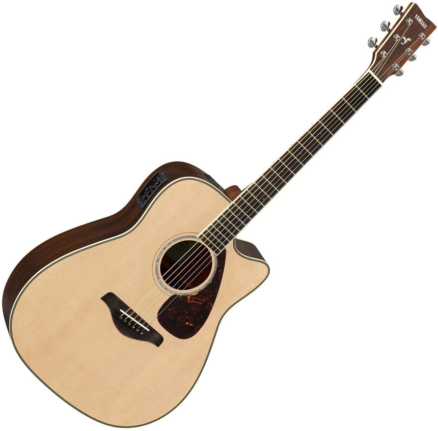 Yamaha FGX830C Guitare folk électro-acoustique Natural – dreadnought pan coupé, table épicéa massif