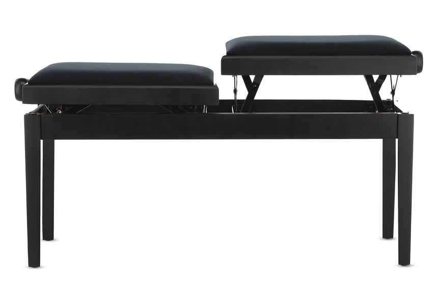 GEWA Pianobank Deluxe Double, noir mat – vue de trois quarts