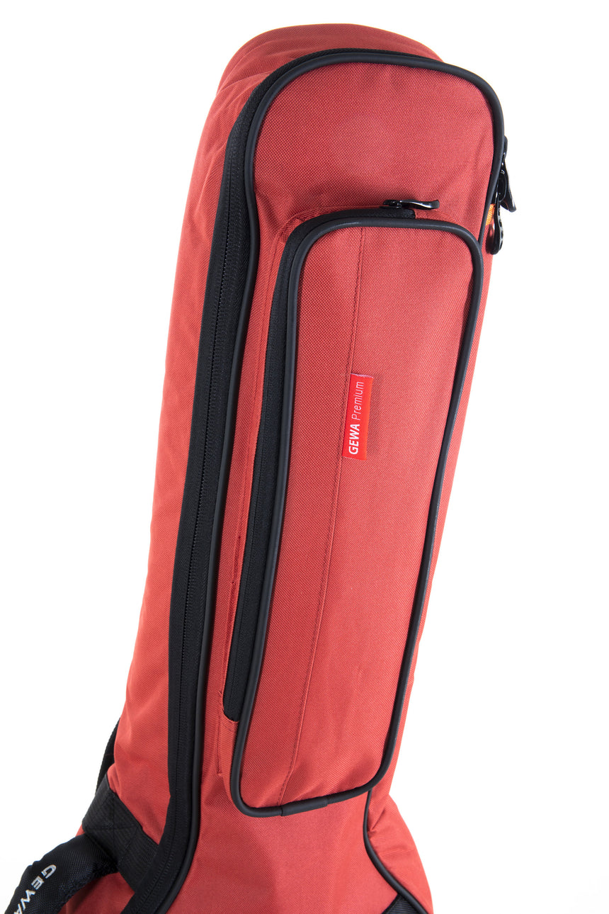 GEWA Premium 20 Western-Gitarrentasche, rot – Detail der oberen Fronttasche