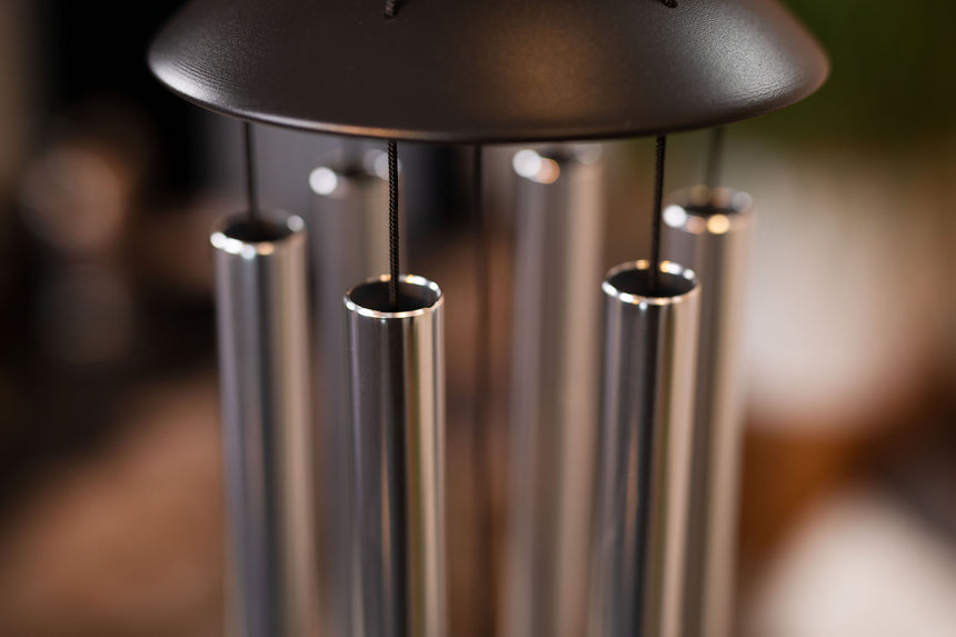 Meinl Sonic Energy MMC32S Moon Meditation Chime, 32 Zoll, Silber – Detail der offenen Klangstäbe