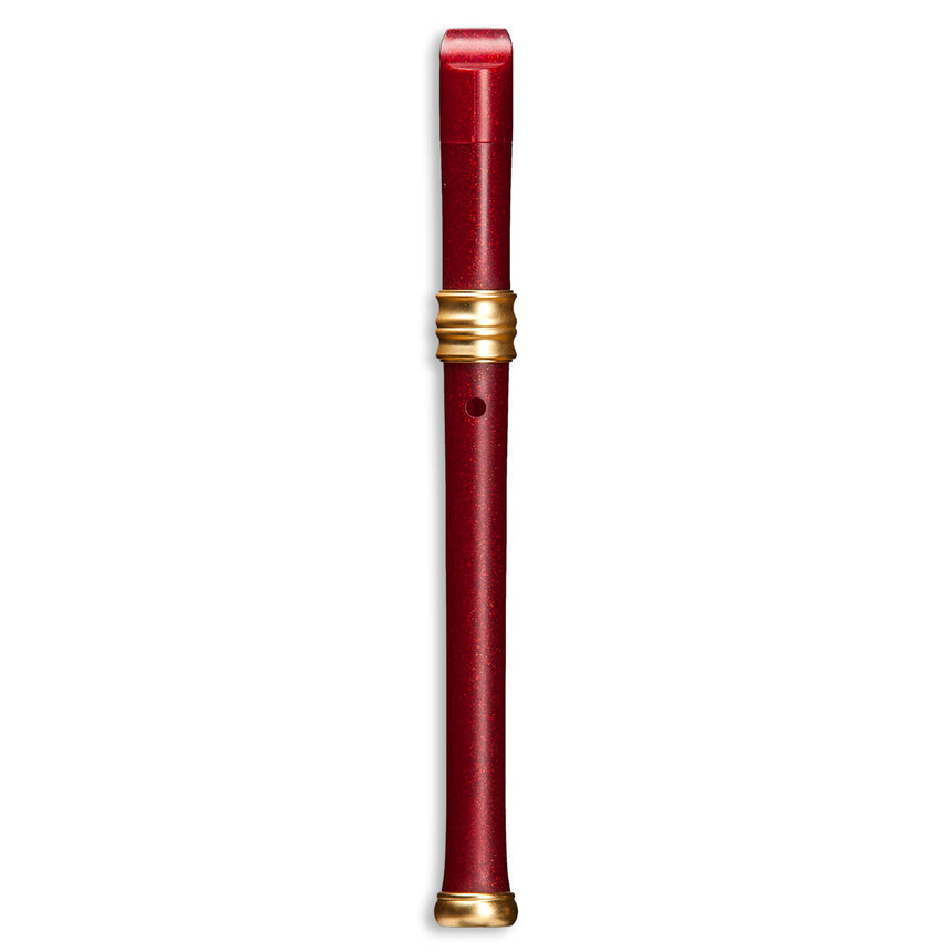 Flûte à bec Mollenhauer 0119R Adri’s Dream rouge, vue arrière avec trou du pouce