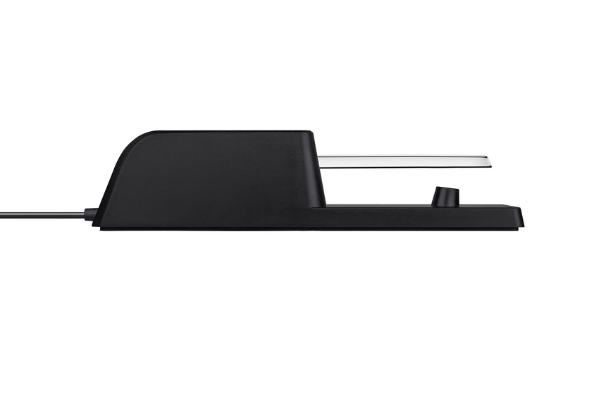 Pédale de sustain NUX NSP-10 noire et argentée – profil latéral