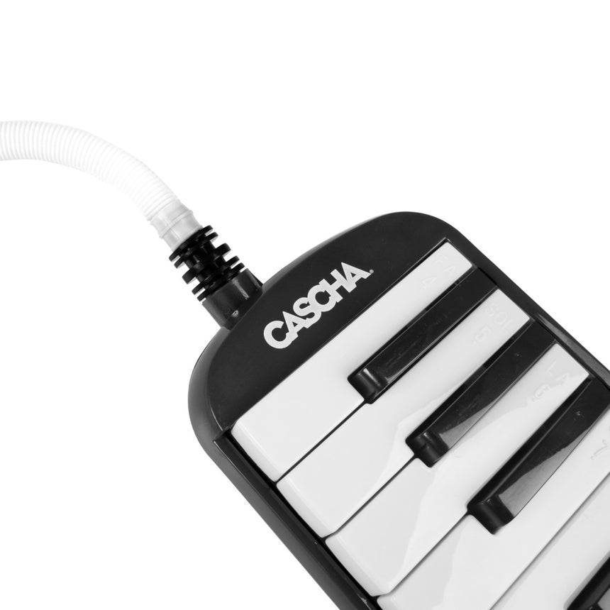 Cascha HH 2061 melodica in black – keyboard detail with tube connection