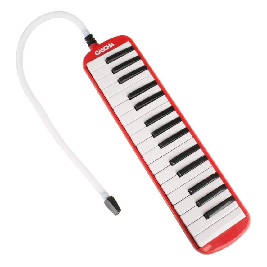 Cascha HH 2059 melodica in red – full view with tube