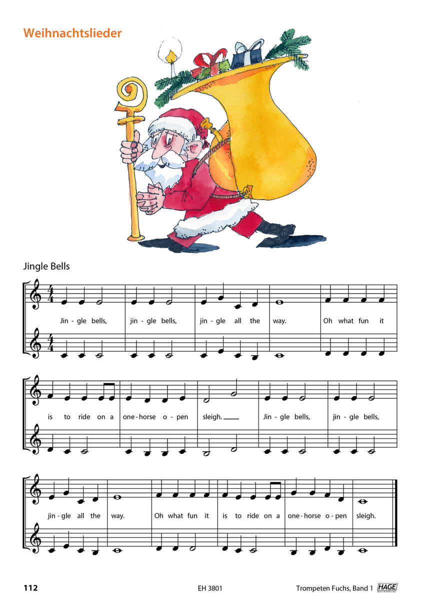 Trompeten-Fuchs Band 1 EH3801 mit QR-Codes, Weihnachtslieder auf Seite 83