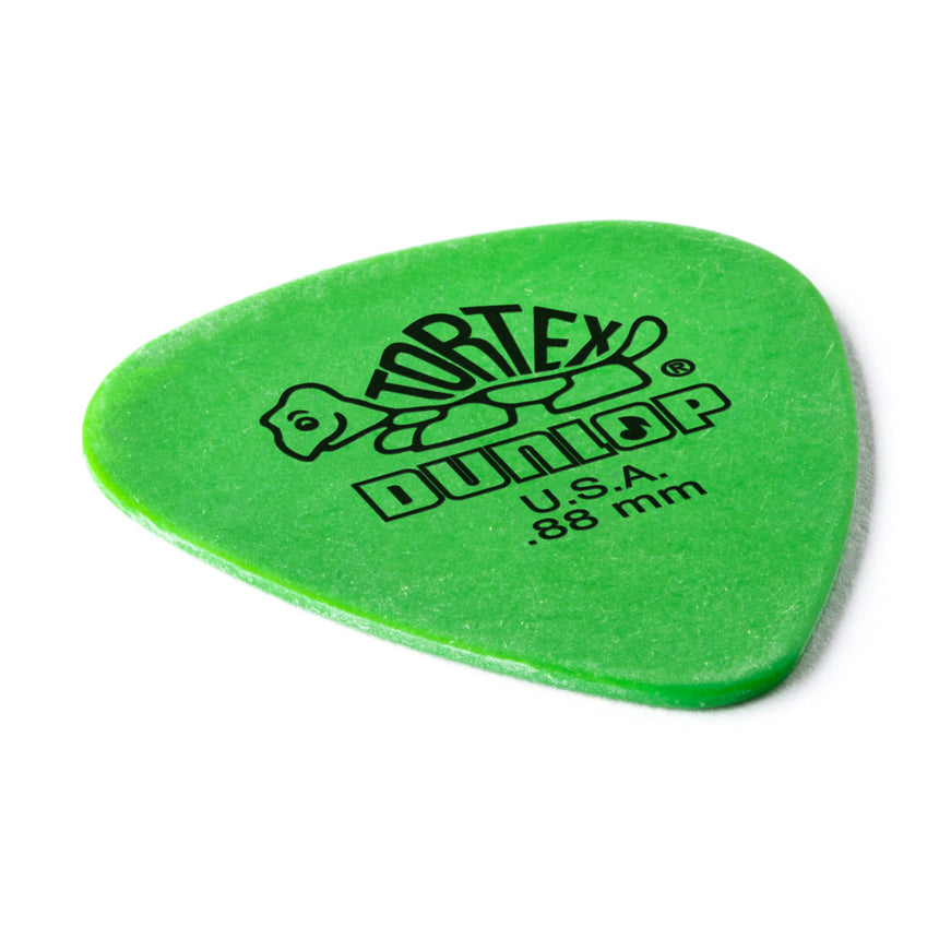 Dunlop Tortex Standard 0.88 mm single pick, angled view