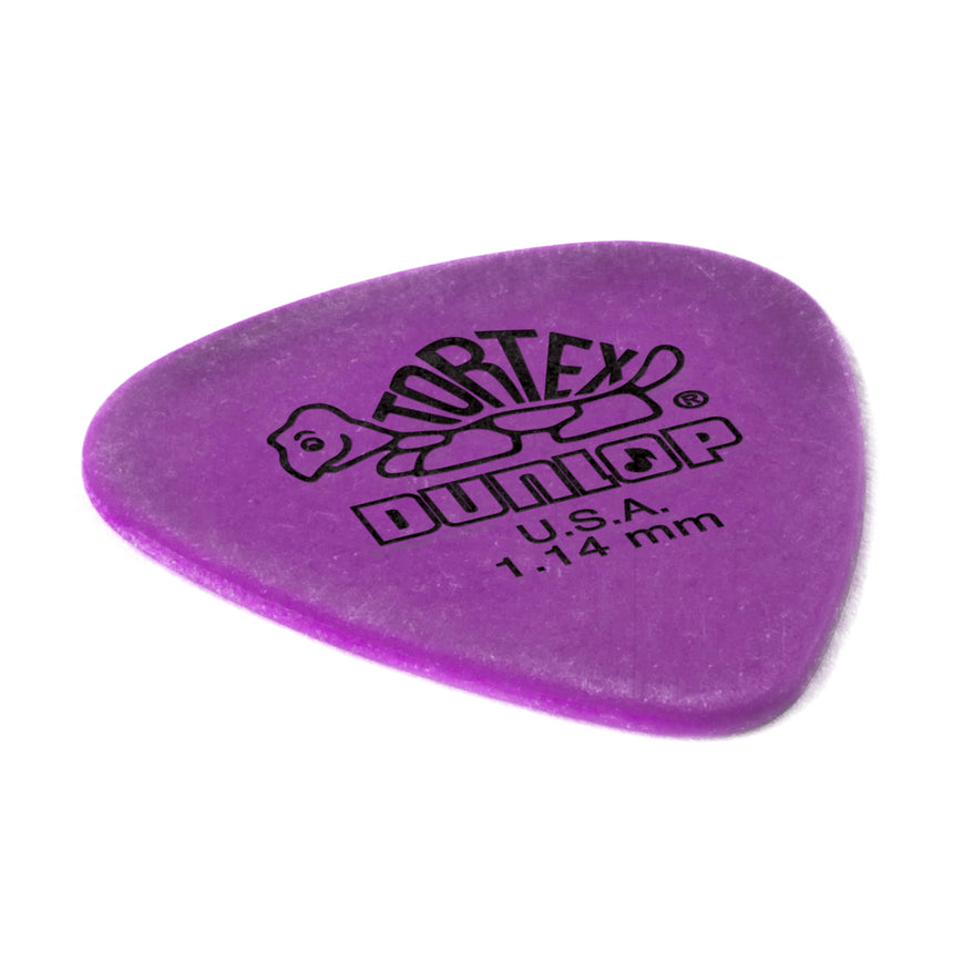 Dunlop Tortex Standard 1.14 mm single pick, angled view