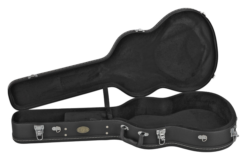 Étui GEWA Arched Top Economy pour guitare classique 523.270, noir – vue intérieure de face, étui ouvert