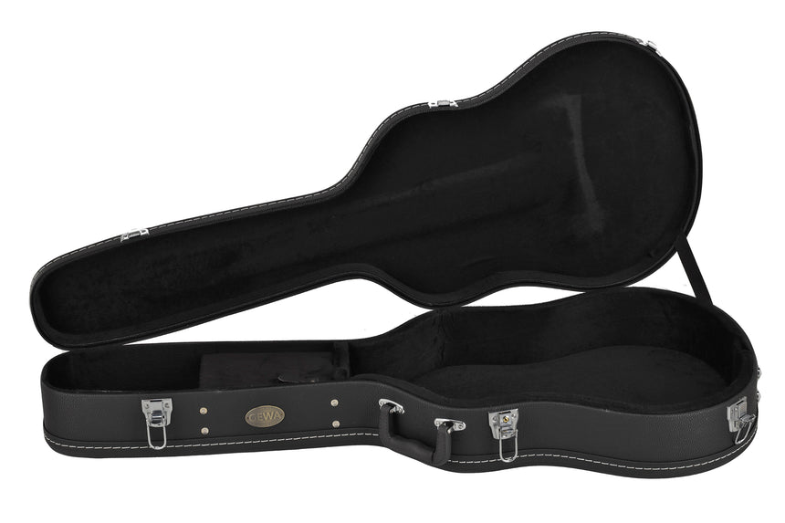 GEWA Flat Top Economy APX-Gitarrenkoffer 523.112, schwarz – Geöffnet, Innenansicht