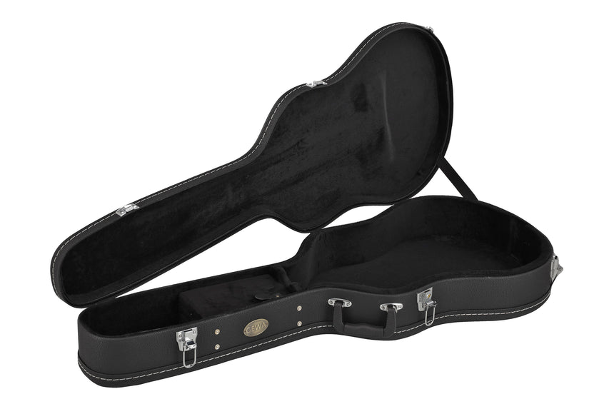 GEWA Flat Top Economy APX-Gitarrenkoffer 523.112, schwarz – Geöffnet, Innenansicht von vorne