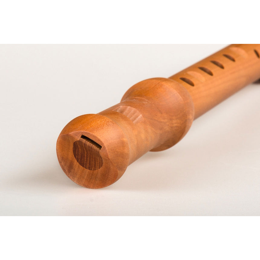 Mollenhauer 19147 Waldorf soprano recorder in natural pearwood – mouthpiece opening detail