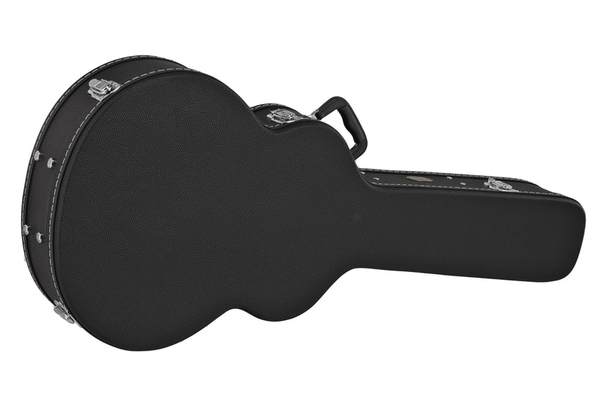 GEWA Flat Top Economy Jumbo-Gitarrenkoffer 523.114, schwarz – Vordere Schrägansicht