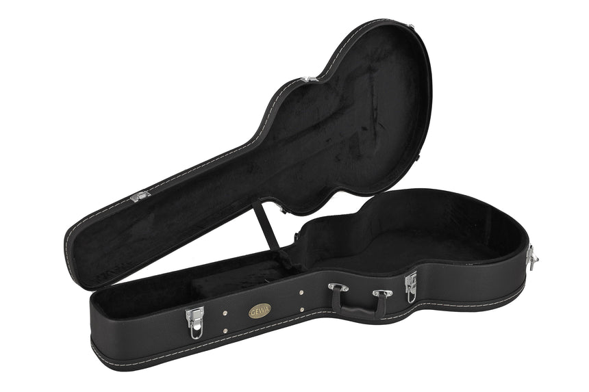 GEWA Flat Top Economy Jumbo-Gitarrenkoffer 523.114, schwarz – Geöffnet, Innenansicht von vorne