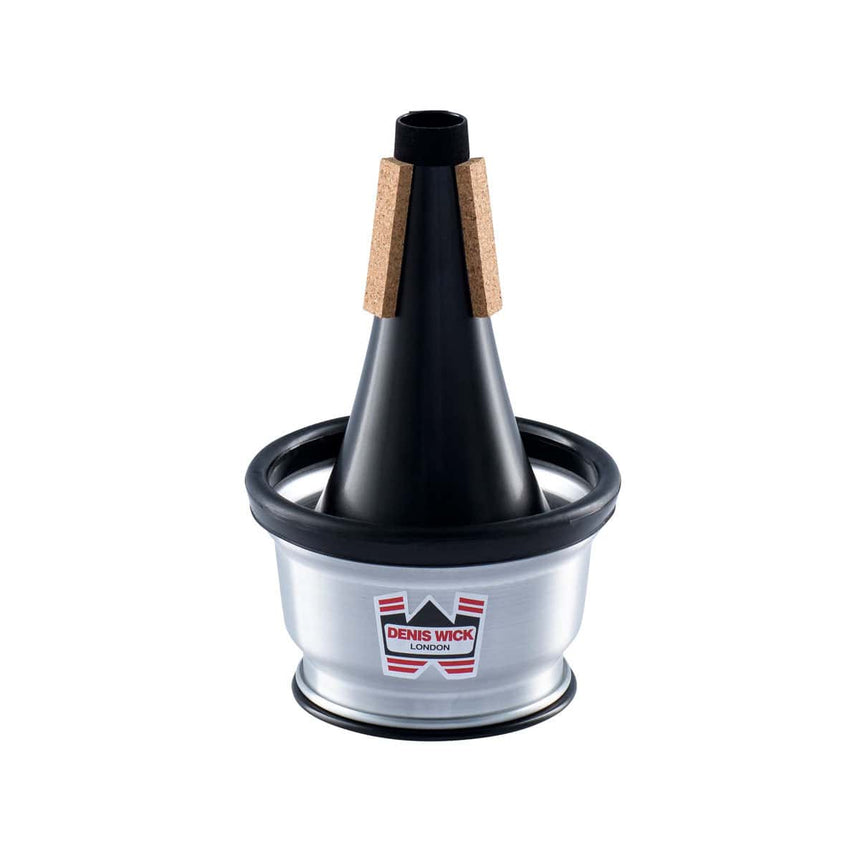 Denis Wick 5531 trumpet cup mute, aluminium and black cup – front view