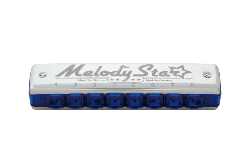 Hohner Melody Star C major harmonica, front view with eight holes
