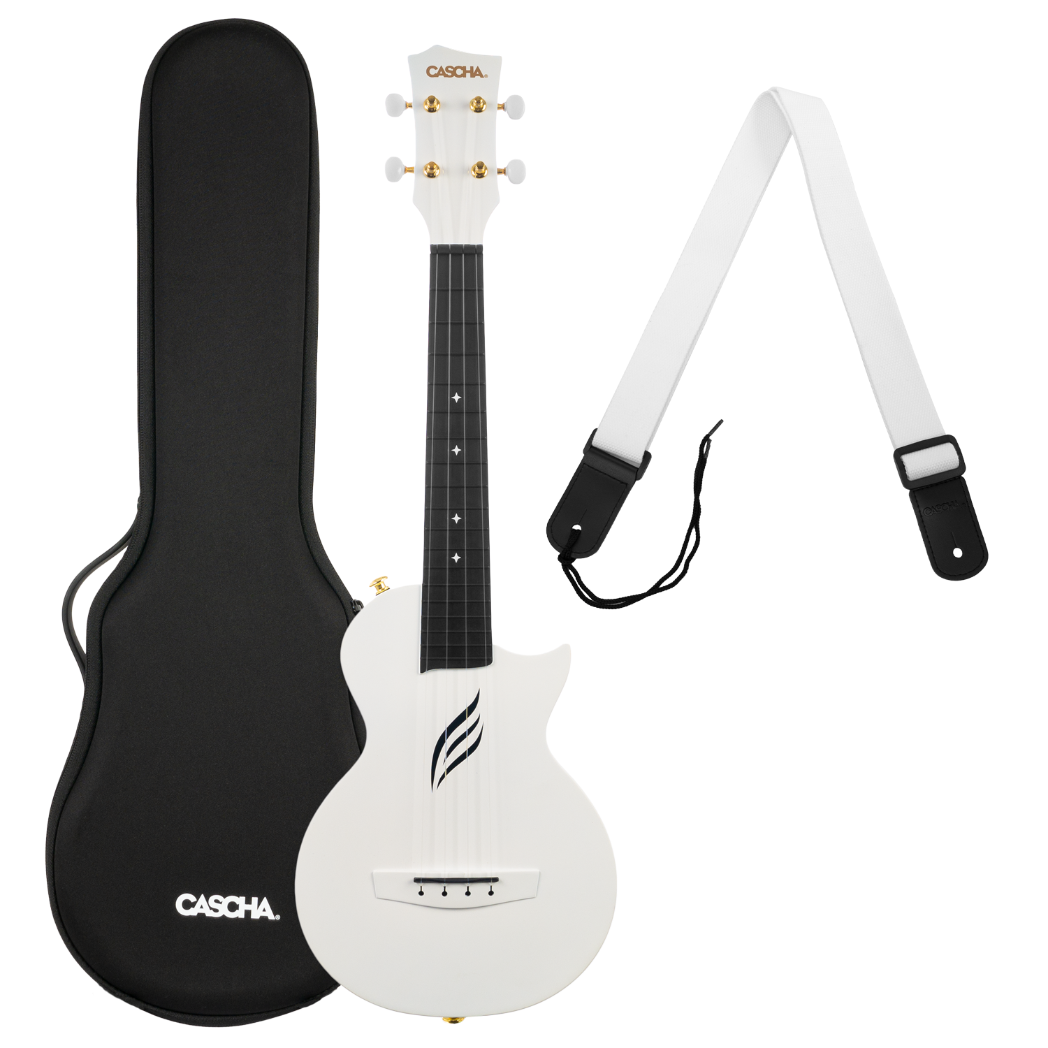 CASCHA Carbon Konzert Ukulele inkl. Tasche, Gurt - Musik-Ebert Gmbh