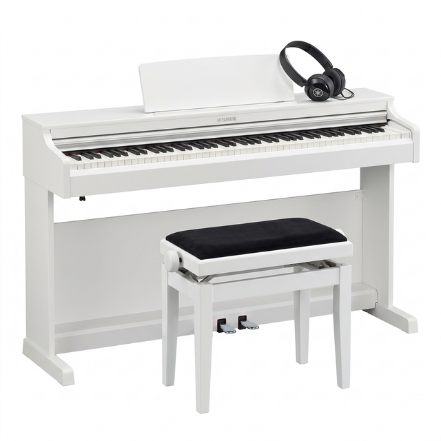 Yamaha YDP-166 Arius Weiß Matt Bundle mit Bank und Kopfhörer – bundle-hero