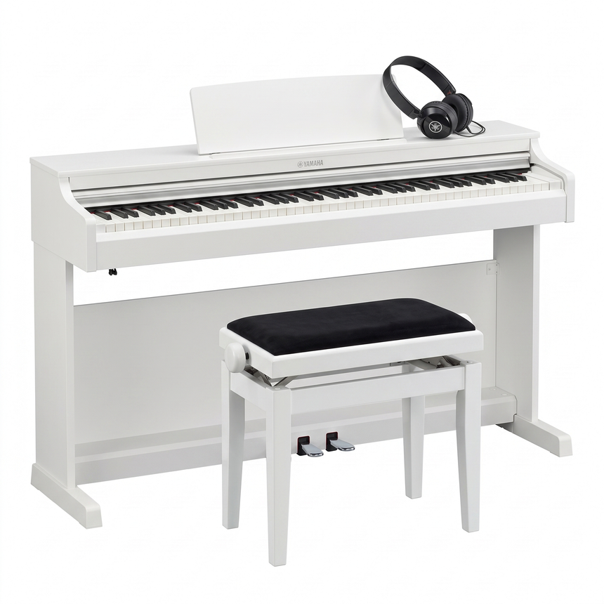 Yamaha YDP-166 Arius Weiß Matt Bundle mit Bank und Kopfhörer – bundle-hero