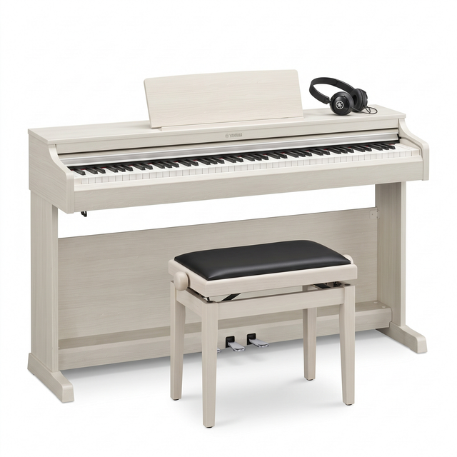 Yamaha YDP-166 Arius White Birch Bundle mit Bank und Kopfhörer – bundle-hero