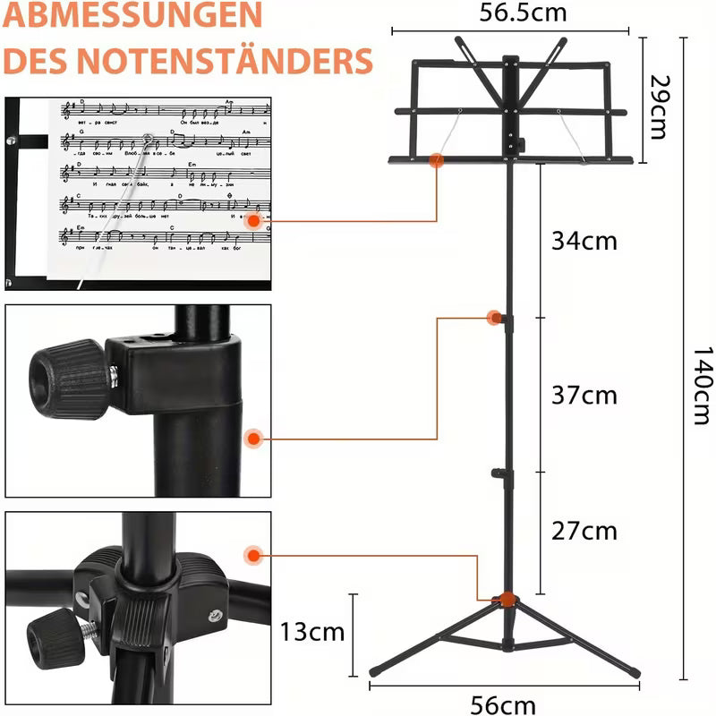 Basic Notenständer klappbar – höhenverstellbar, inkl. Tragetasche