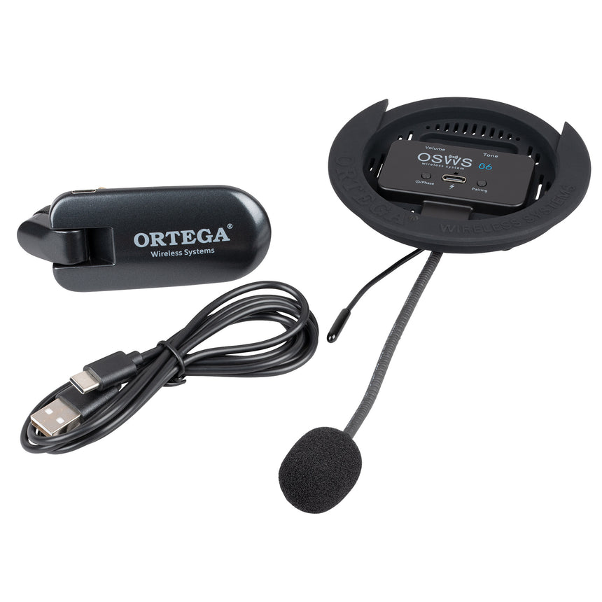 ORTEGA Kabelloses Schallloch-Tonabnehmersystem für klassische Gitarren - 86 mm Durchmesser