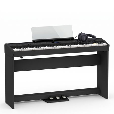 Roland FP-60X Schwarz Bundle mit Ständer und Pedalleiste, Kopfhörer – bundle-hero