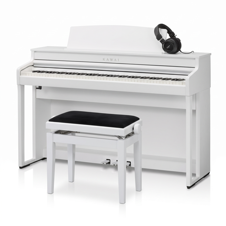 Kawai CA-401 Weiß Matt Bundle mit Bank und Kopfhörer – bundle-hero