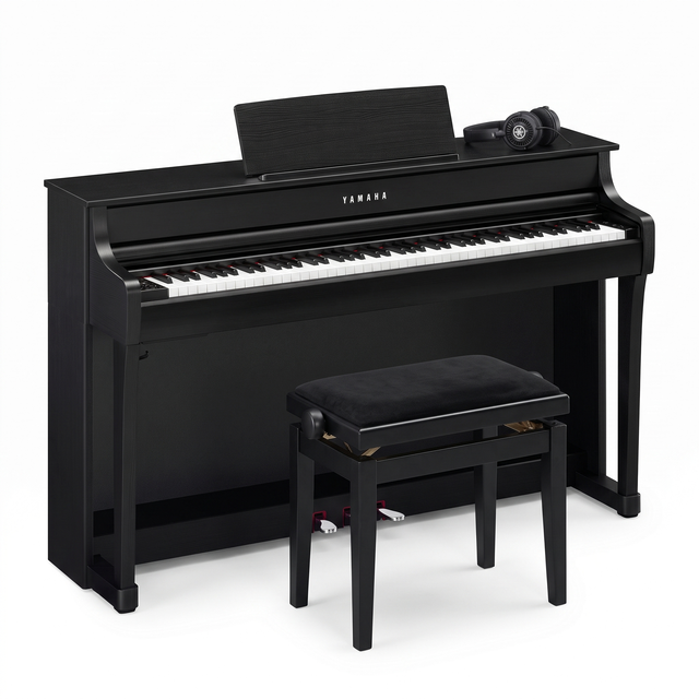 Yamaha CLP 835 Schwarz Matt Bundle mit Bank und Kopfhörer – bundle-hero