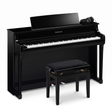 Yamaha CLP 845 Schwarz Poliert Bundle mit Bank und Kopfhörer – bundle-hero