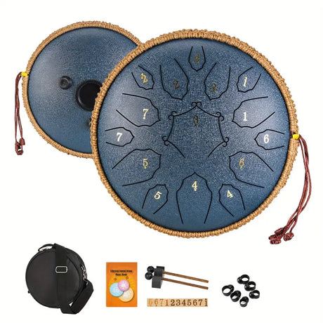 Basic Steel Tongue Drum – 12" drum with 15 tones for meditation &amp; sound therapy