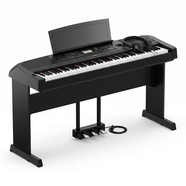 Yamaha DGX-670 Schwarz Bundle mit Ständer, Pedalen und Kopfhörer – bundle-hero