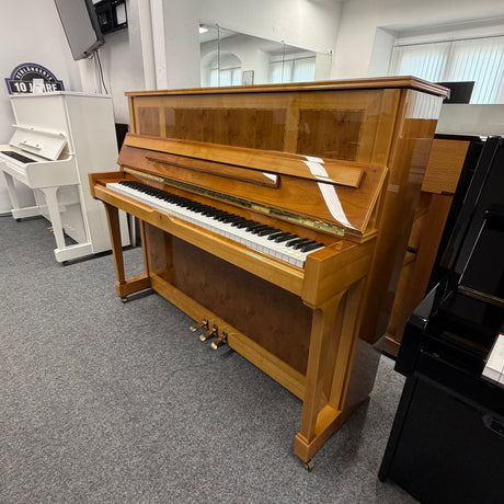 W.SCHIMMEL Klavier 120 J Kirsch-Eibe hochglanz Occasion Bj. 1987, Bestzustand mit Renner Mechanik (gebraucht) - Musik-Ebert Gmbh
