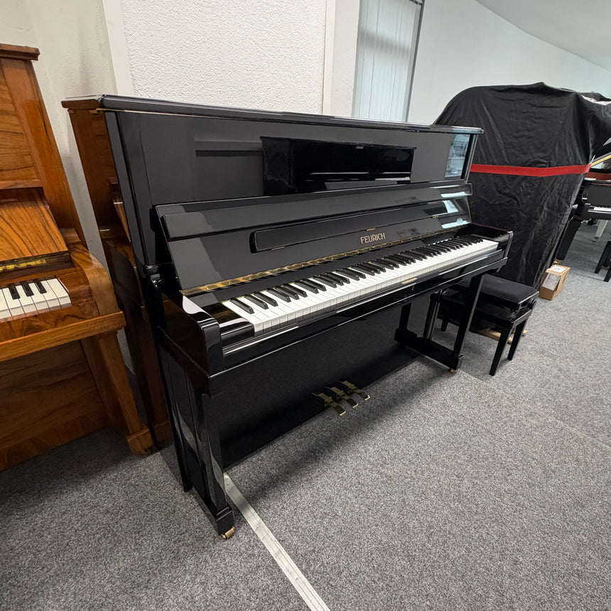 FEURICH F 116 Klavier gebraucht – schwarz poliert, Baujahr 1992