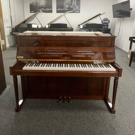 W.Schimmel Klavier 112 T Mahagony poliert Occasion Bestzustand Bj. 1983 mit Renner Mechanik (gebraucht) + Klavierbank