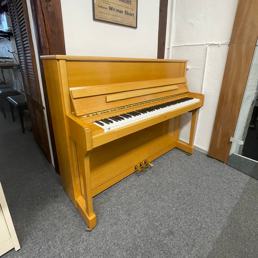 Wilhelm Steinberg Klavier IQ 16 Buche satiniert Occasion m. Quiet System Bj. 2003 Renner Mechanik, Bestzustand (gebraucht)