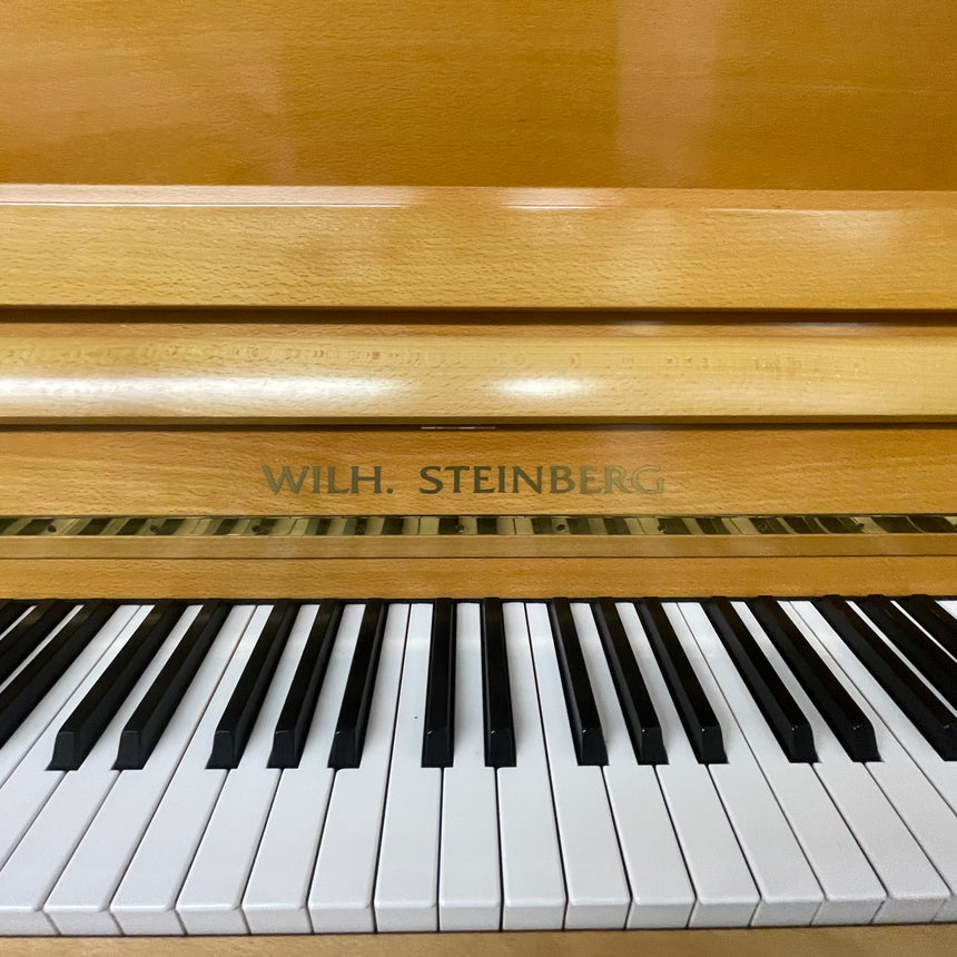 Wilhelm Steinberg Klavier IQ 16 Buche satiniert Occasion m. Quiet System Bj. 2003 Renner Mechanik, Bestzustand (gebraucht)