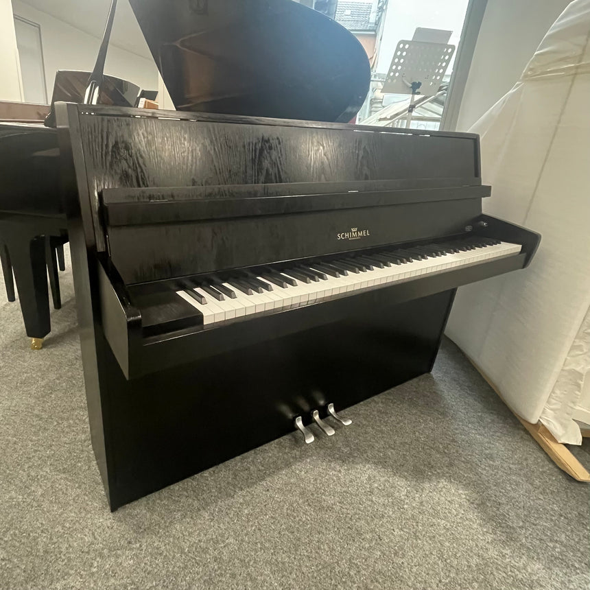 W.Schimmel Klavier 112/5 schwarz matt/Chrom Occasion Bj. 1980, sehr guter Zustand Renner Mechanik (gebraucht)