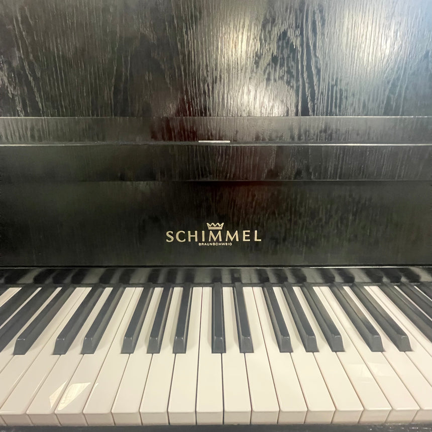 W.Schimmel Klavier 112/5 schwarz matt/Chrom Occasion Bj. 1980, sehr guter Zustand Renner Mechanik (gebraucht)