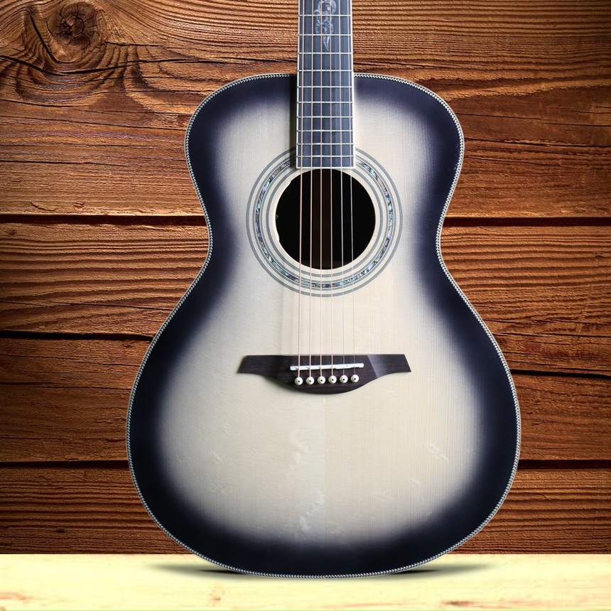 You's O200E Gray Burst Westerngitarre mit Tonabnehmer + Tasche - Musik-Ebert Gmbh