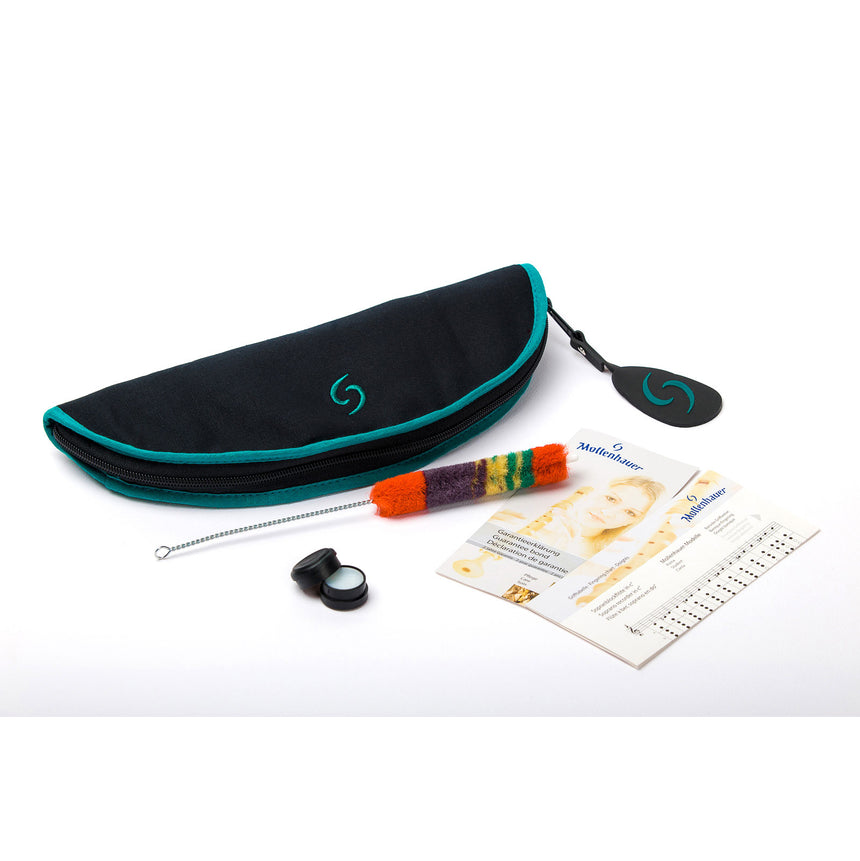 Flûte à bec soprano Mollenhauer Adris 4119, poirier naturel – housse et accessoires d’entretien inclus