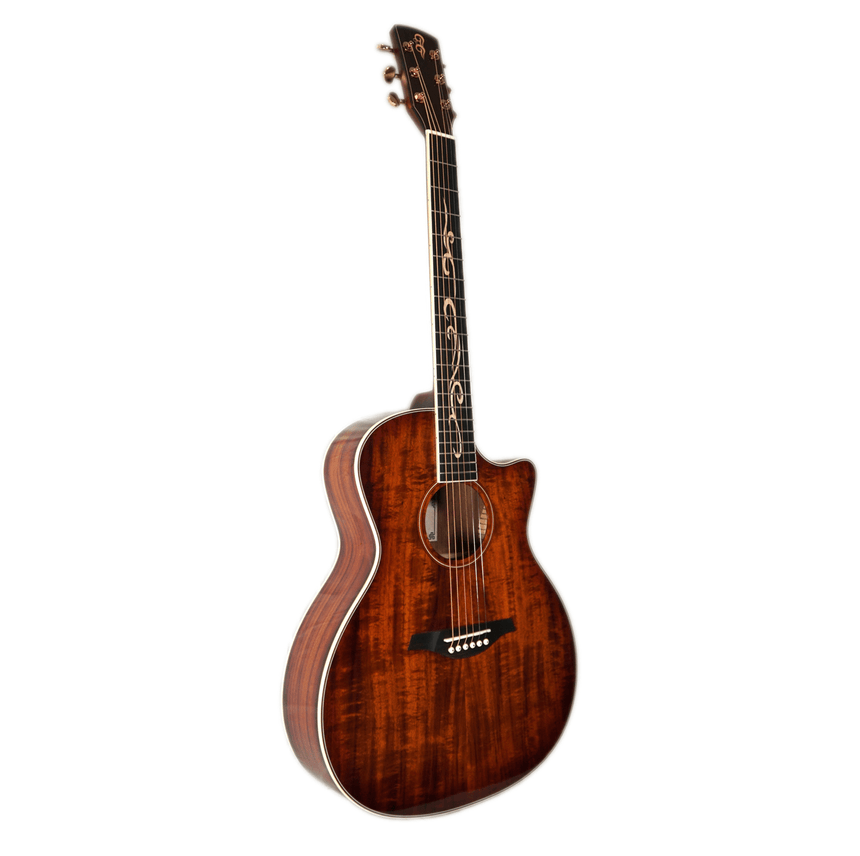 You's VK23E Koa Westerngitarre mit Tonabnehmer + Tasche - Musik-Ebert Gmbh