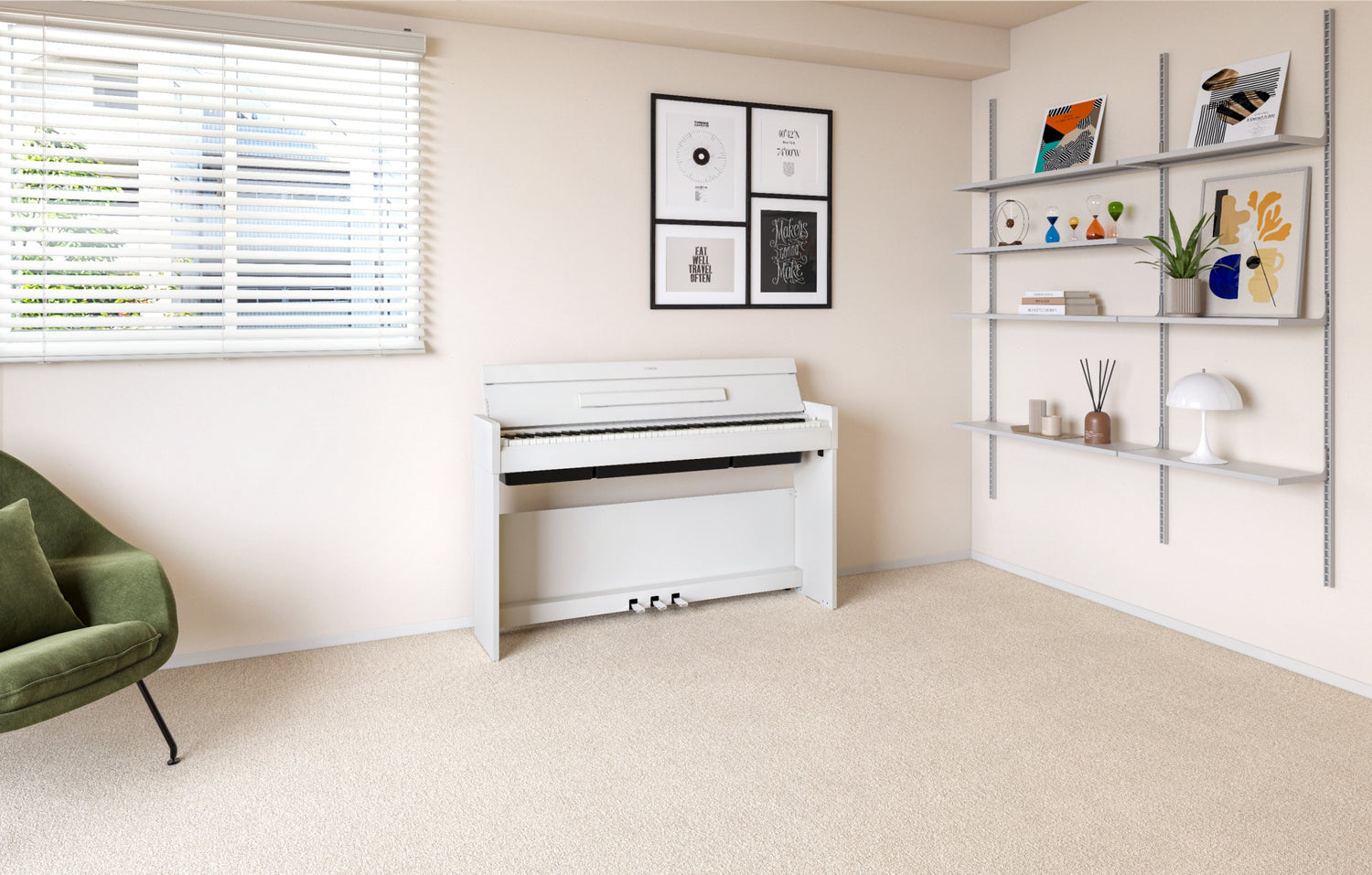 Yamaha YDP-S36 Weiß – im Wohnraum